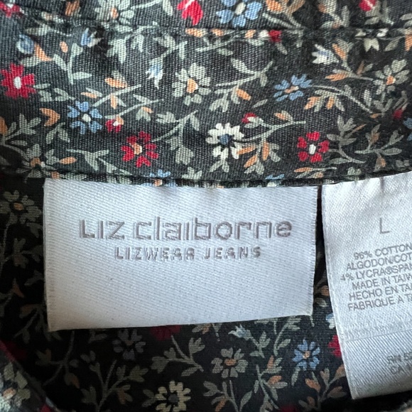 Liz Clairborne Floral Print Long Sleeve Button Down Shirt Size L - Picture 8 of 10
